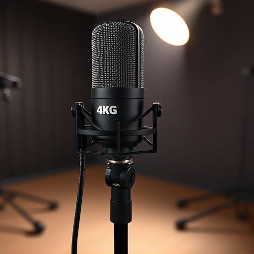 AKG C414 XLII Condenser Microphone on a stand.